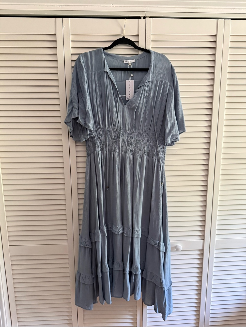 Baltic Born Dusty Blue Boho Midi Dress